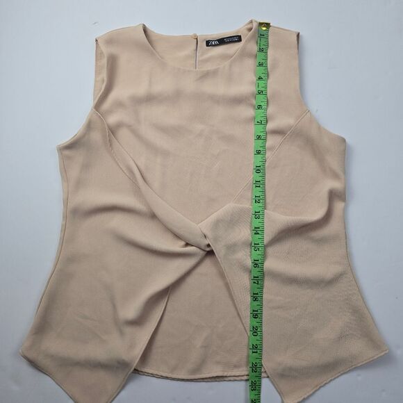 Zara -1612 Front Knotted Sleeveless Blouse in Pink Blush Women's Medium - Picture 6 of 7